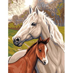 Canevas Royal Paris La jument blanche et son petit