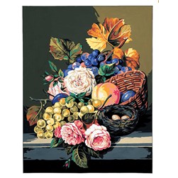 Canevas Royal Paris Panier fleurs et fruits d'automne