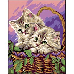 Canevas Royal Paris Deux chatons dans le panier