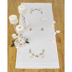 kit Chemin de Table - Broderie Traditionnelle Duftin Laddy Marry Blanche