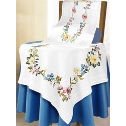 kit Chemin de Table - Broderie Traditionnelle Duftin Merra Fleurs
