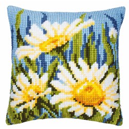Coussin point de croix Vervaco Délicates marguerites