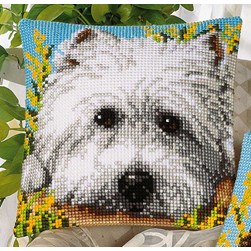 Coussin point de croix Vervaco Tendre westy