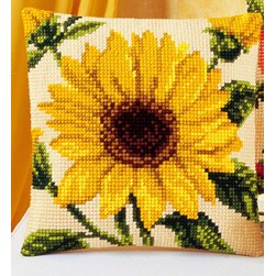 Coussin point de croix Vervaco L'or tournesol