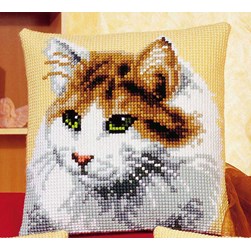 Coussin point de croix Vervaco Chat charmant