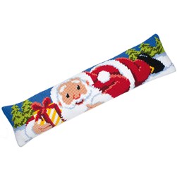 Coussin Bas De Porte au point de croix Vervaco Père Noël-Bas de Porte