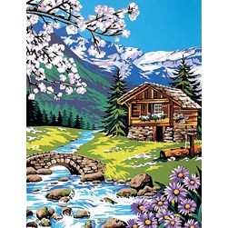 Canevas Margot Tout près du torrent