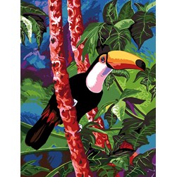 Canevas Margot Un toucan dans la forêt