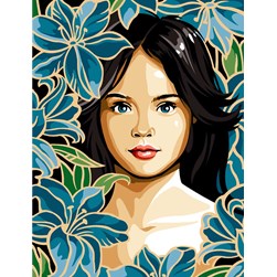 Canevas Margot La fillette aux lys bleus