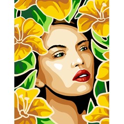 Canevas Margot Femme aux fleurs jaunes