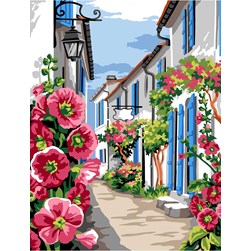 Canevas Margot Ruelle aux volets bleus