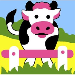 kit Canevas - Gros trous Margot Vache à la barrière