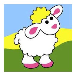 kit Canevas - Gros trous Margot Petit agneau blanc