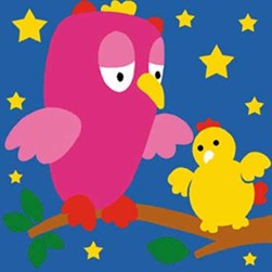 kit Canevas - Gros trous Margot Chouette et poussin