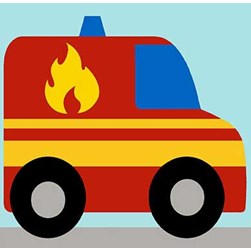 kit Canevas - Gros trous Margot Véhicule de pompier