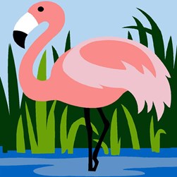 kit Canevas - Gros trous Margot Flamant rose à la rivière