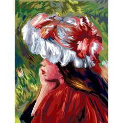 Canevas Margot La fillette au chapeau rouge - Monet