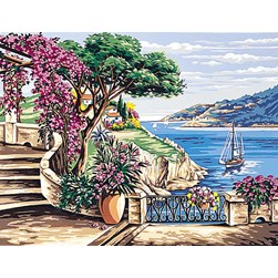 Canevas Margot Les bougainvilles du bord de mer