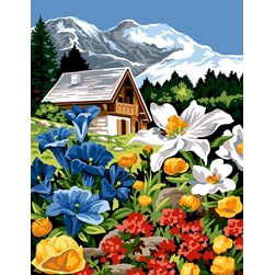 Canevas Margot Fleurs de montagne épanouies