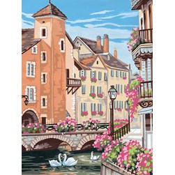 Canevas Margot La rivière du centre ville