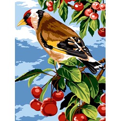 Canevas Margot Le chardonnet dans le cerisier