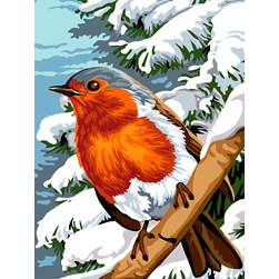 Canevas Margot Rouge gorge de l'hiver