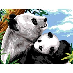 Canevas Margot Le panda et son bébé