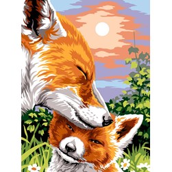 Canevas Margot La renarde et son petit