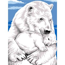 Canevas Margot L'ourse polaire et son petit