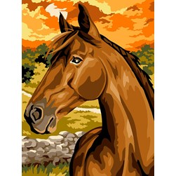 Canevas Margot Le mustang au coucher de soleil