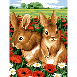 Canevas Margot Les lapperaux du champ de coquelicots
