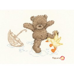 kit Point de croix Popcorn Jouons dans les flaques avec Popcorn