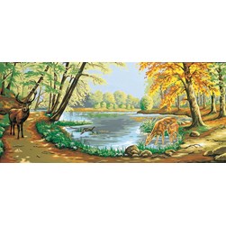 Canevas Margot Le lac de la forêt