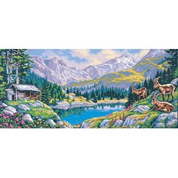 Canevas Margot Le lac aux bouquetins