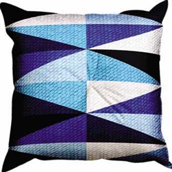 Coussin au demi point SEG Triangles bleutés