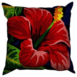 Coussin au demi point SEG L'épanouissement de l'hibiscus