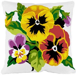 Coussin au demi point SEG Un brin de pensées