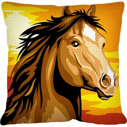 Coussin au demi point SEG Etalon soleil couchant