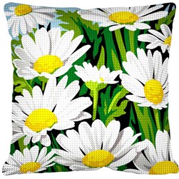 Coussin au demi point SEG Mille et une paquerettes