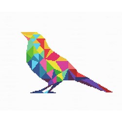 kit Point de croix Marie Coeur Oiseau déco