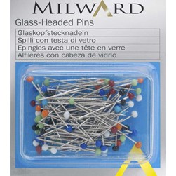 Epingles tête en verre 10g 30 x 0,60 mm