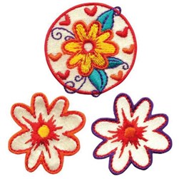 Motif thermocollant Milward Jolies fleurs - lot de 3