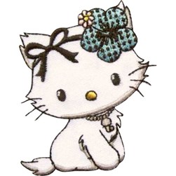 Motif thermocollant Milward Hello Kitty fleur bleue