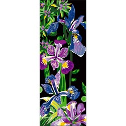 Canevas Luc Création Iris violets aux papillons
