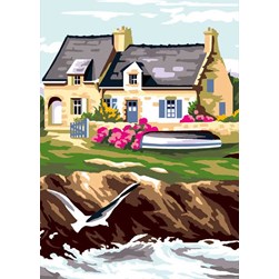 Canevas Luc Création L'envol des mouettes et maison bretonne