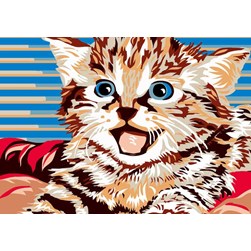 Canevas Luc Création Chaton tigré tout mignon