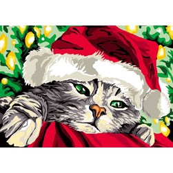 Canevas Luc Création Le chat du père Noël