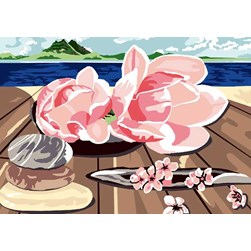 Canevas Luc Création Fleur de magnolia au bord de l'eau