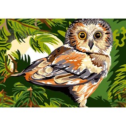 Canevas Luc Création La chouette dans le feuillage