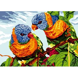 Canevas Luc Création Couple d'oiseau exotiques